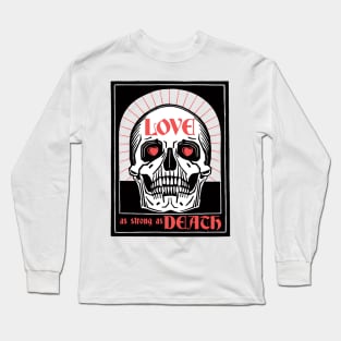 Gothcore Aesthetic Love Death Hearts & Skull Goth Valentine Long Sleeve T-Shirt